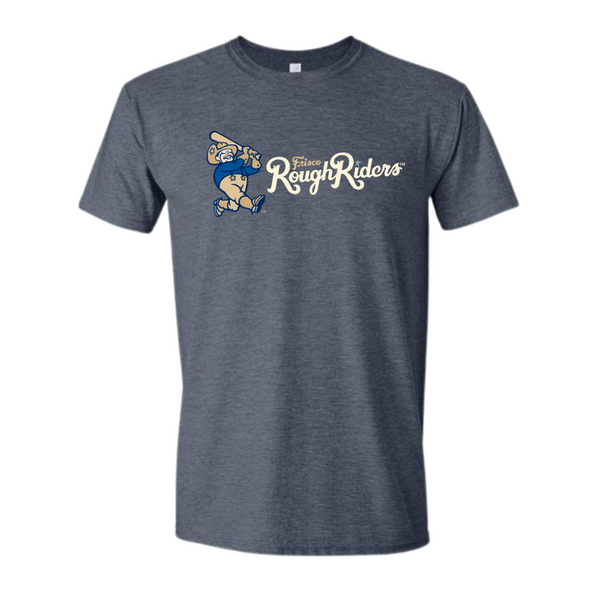 RoughRiders Adult Heather Navy Softstyle Tee