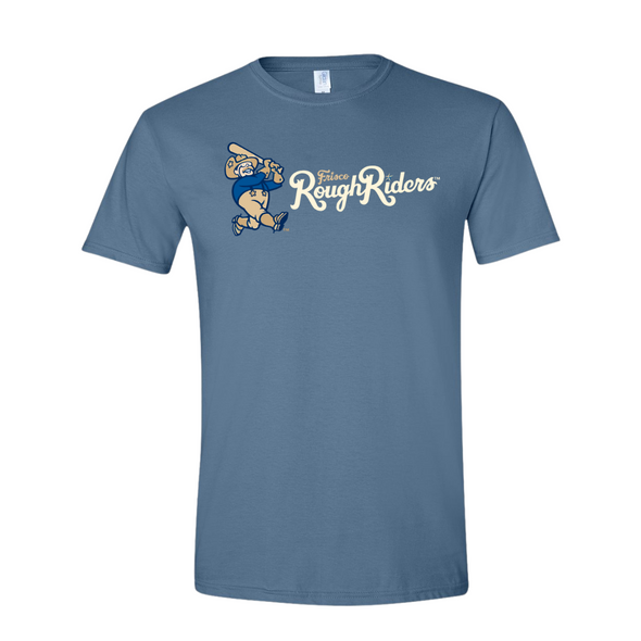 RoughRiders Adult Stone Blue Softstyle Tee