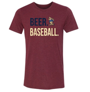 108 Men's Beer Baseball Tee Cardinal