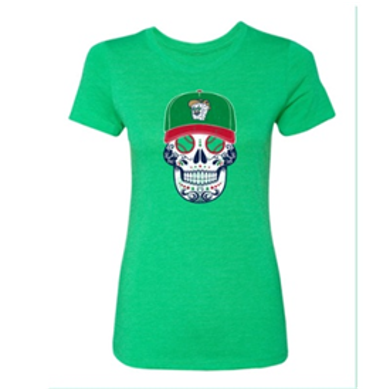 108 Women's Sugar Skull COPA Green T-Shirt
