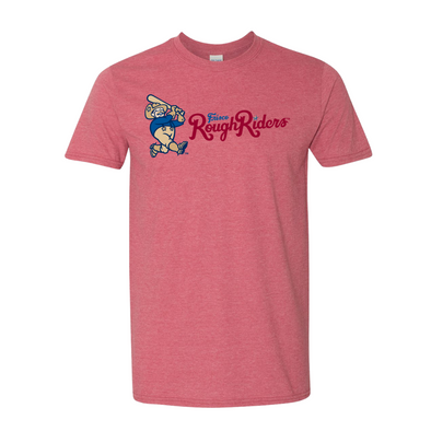 RoughRiders Adult Heather Cardinal Softstyle Tee