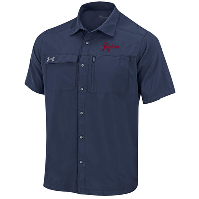 UA Motivate Button Up Midnight Navy Shirt